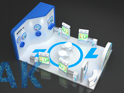 丽珠医药展位3D设计效果图