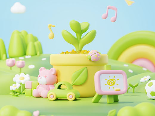3D图标+主题场景