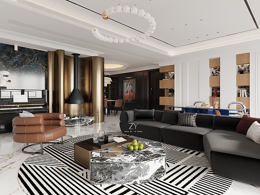 法式客厅效果图