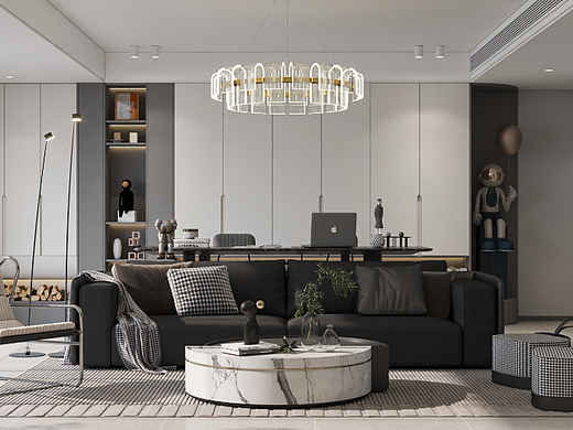 沈阳华发中东首府143平现代风格样板间