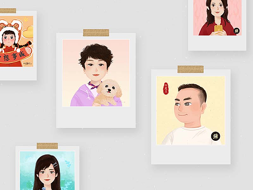 人物头像插画定制客单