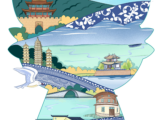 大理映像插画