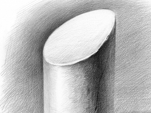 切面圆柱体绘画详细步骤