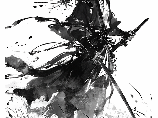 水墨风格人物插画