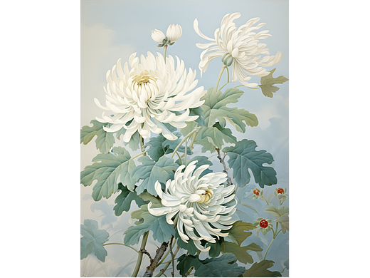 水墨画菊花