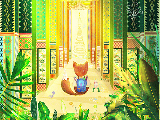 原创插画---贝斯的梦幻旅途