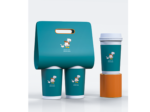 奶茶杯logo提案分享样机