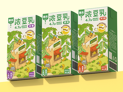 開鑫濃豆乳小賣店包裝（個(gè)人主頁-ZNjY2OTg2ODA=） - 商業(yè)插畫 - 站酷設(shè)計(jì)師糖露露原創(chuàng)素材 - 站酷ZCOOL