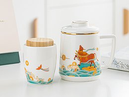 【原创陶瓷礼品】2021年太平盛世系列——办公杯套组