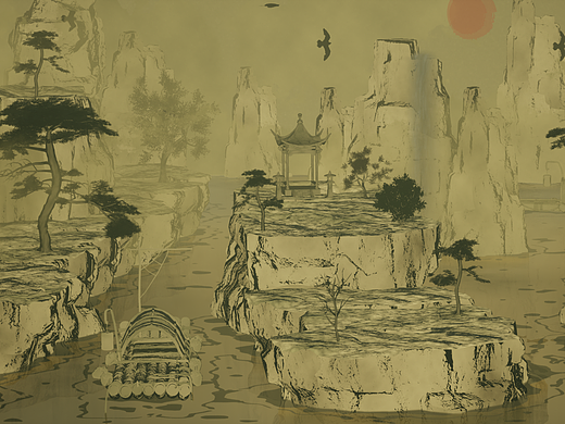 UE5古风水墨风格场景