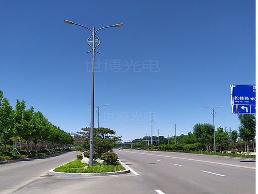 12米双臂路灯，高低臂路灯，上下臂路灯，市政工程路灯