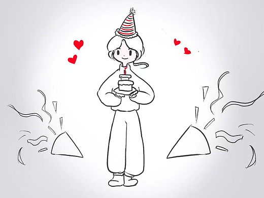可爱儿童插画17-简单的生日