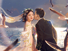 给他们画的婚纱照
