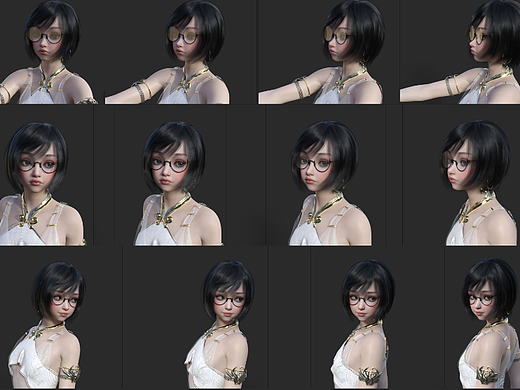 替换了一套衣服 渲染了些多角度 方便以后画画做参考