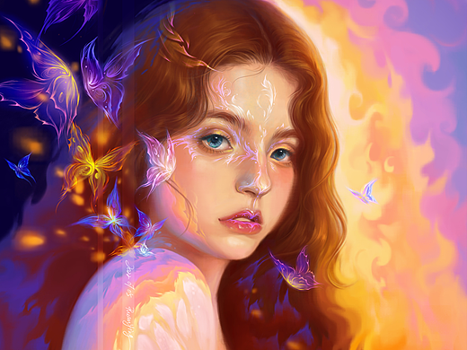 蝶影（個(gè)人主頁(yè)-ZNjExMTMzODA=） - 藝術(shù)插畫 - 站酷設(shè)計(jì)師軟盈RRuanYing原創(chuàng)素材 - 站酷ZCOOL