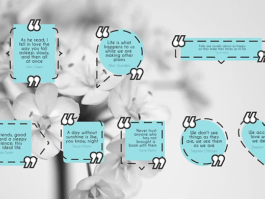 PR模板|清新时尚虚线引号形状彩色标题介绍品牌视频