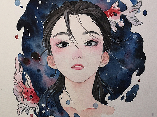 水彩少女（个人主页-ZNTkyNjkzNzY=） - 创作习作 - 站酷设计师玉洁Yang原创素材 - 站酷ZCOOL
