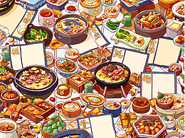 月子餐年輪插畫(huà)