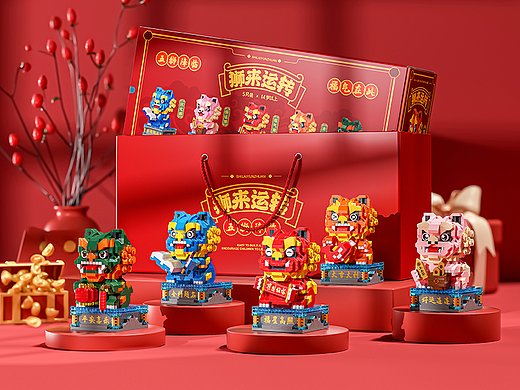 电商详情页设计丨狮来运转丨原创潮玩积木