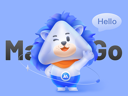 MasterGO IP卡通形象设计-蓝狮子
