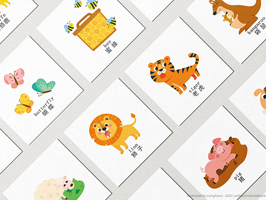 低幼双语启蒙认知卡片/低幼认知插图/动物拼图