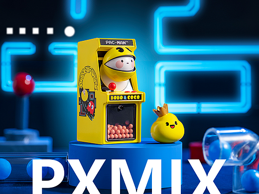 创意摄影丨泡泡玛特 吃豆人联名 x 光影集 PXMIX 