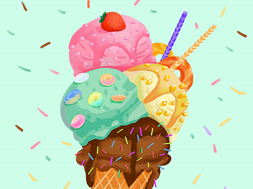 超大冰淇淋（个人主页-ZNjA2NzIwMDQ=） - 创作习作 - 站酷设计师乌油油不是插画师原创素材 - 站酷ZCOOL