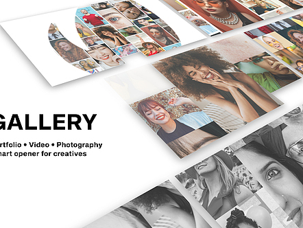 AE模板|清新明亮快节奏动画照片画廊视频标志LOGO演绎