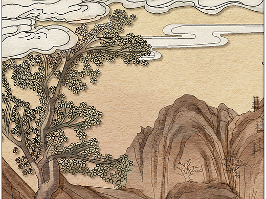 浮雕设计丨山水云