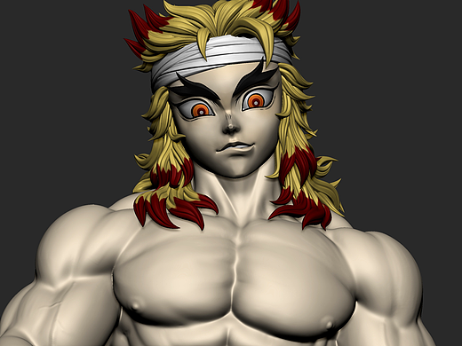 鬼灭之刃-炎柱头雕