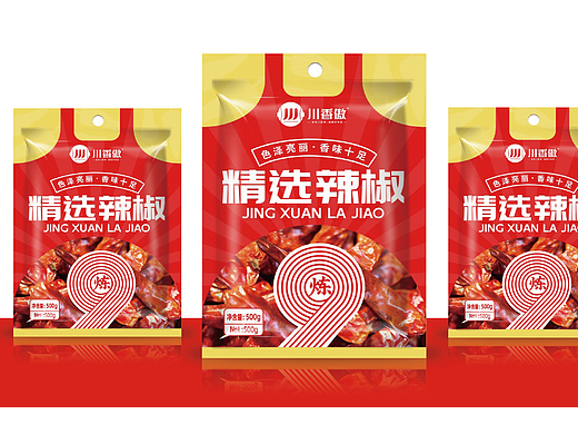 川香傲辣椒花椒食材超级包装设计