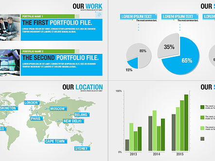 AE模板|简约动态企业商业公司业务信息图表展示片头