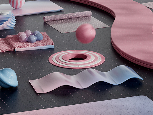 C4D小球动画-桃红和青黛的结合