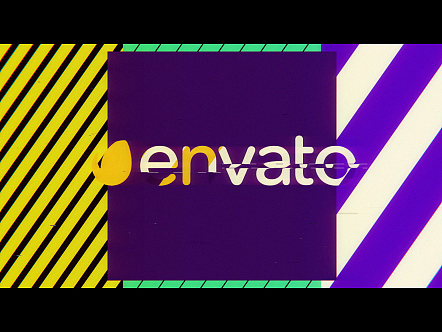 AE模板|独特条纹背景动态新鲜标志LOGO演绎广告节目