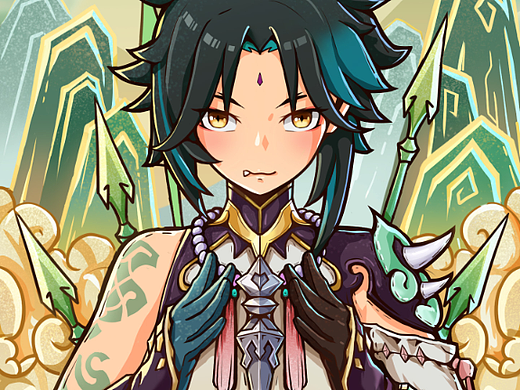 降魔大圣-魈（個(gè)人主頁(yè)-ZNjEyNjI3MDg=） - 新銳潮流插畫 - 站酷設(shè)計(jì)師吃瓜的劍豪兄原創(chuàng)素材 - 站酷ZCOOL