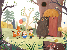 和动物朋友在一起