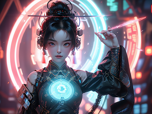 赛博朋克少女 （）簪缨散，几时收）