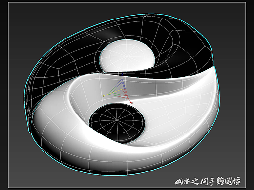 太极图的建模布线练习。
