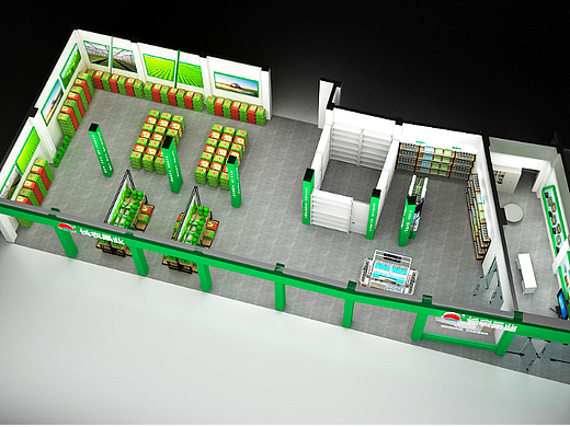 新长农店铺展示设计3D效果图