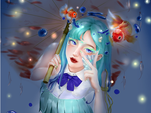 比划耶的女孩模特