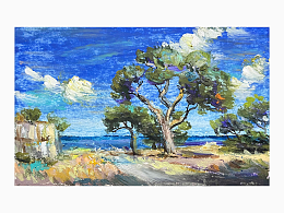 南河灣|油畫棒臨摹作品合集