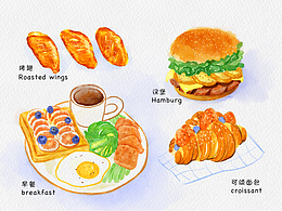 水彩美食練習(xí)