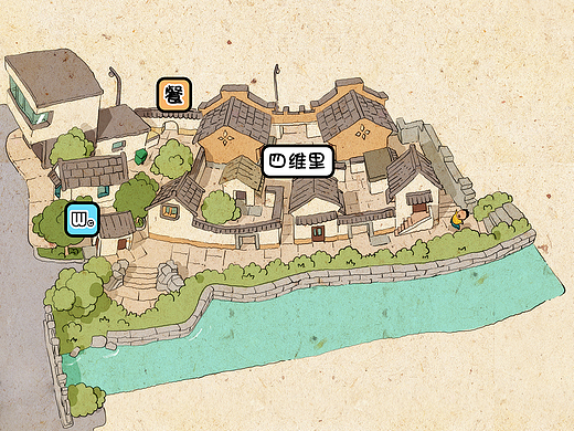杭州五柳巷手绘地图