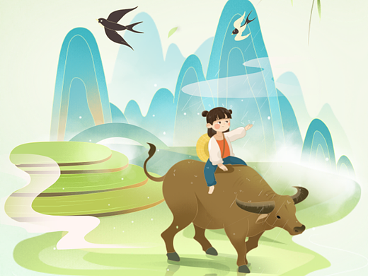二十四节气/国风插画/国风节气系列