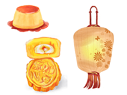 二零二二，九月小紅書中秋素材臨摹水圖打卡