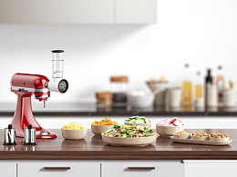 厨师机场景-食物建模渲染