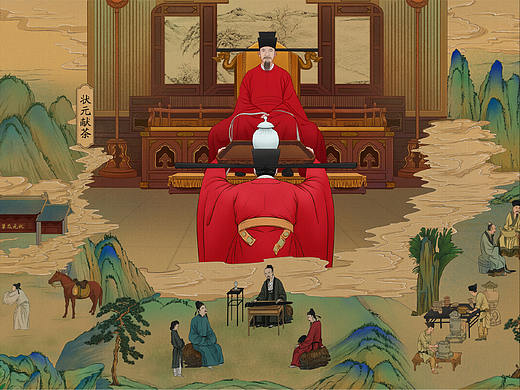 狗脑贡茶历史文化传承——长卷插画