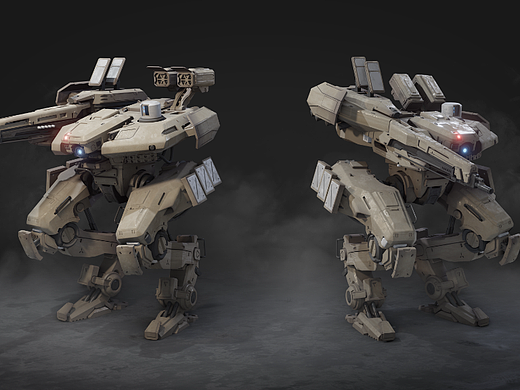 3D概念：猎兵双足机甲