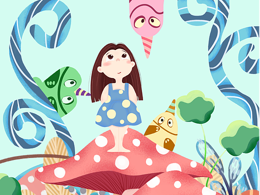 小女孩和小怪物們（個(gè)人主頁(yè)-ZNjU4NzM5MDg=） - 兒童插畫(huà) - 站酷設(shè)計(jì)師不負(fù)不負(fù)原創(chuàng)素材 - 站酷ZCOOL