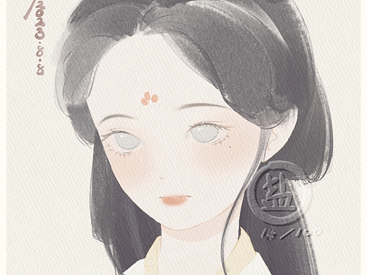 古風少女（個人主頁-ZNjYxNDgzOTY=） - 創(chuàng)作習作 - 站酷設(shè)計師鹽柏原創(chuàng)素材 - 站酷ZCOOL